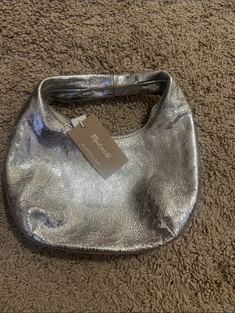 Madewell Shimmering Silver Crescent Wristlet